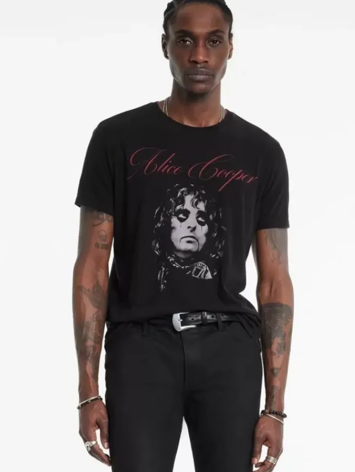 Graphic Tees>John Varvatos ALICE COOPER SCRIPT TEE BLACK