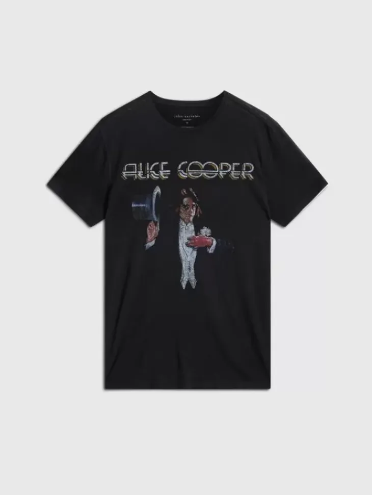 Graphic Tees>John Varvatos ALICE COOPER TOP HAT TEE BLACK