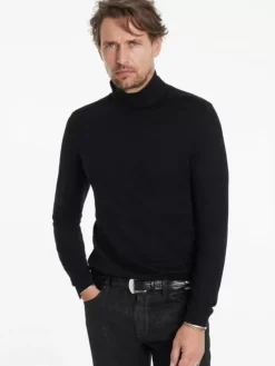 Sweaters>John Varvatos ALONTE MOCK NECK BLACK