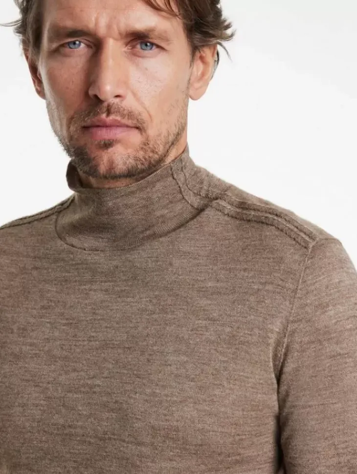 Sweaters>John Varvatos ALONTE MOCK NECK ESPRESSO