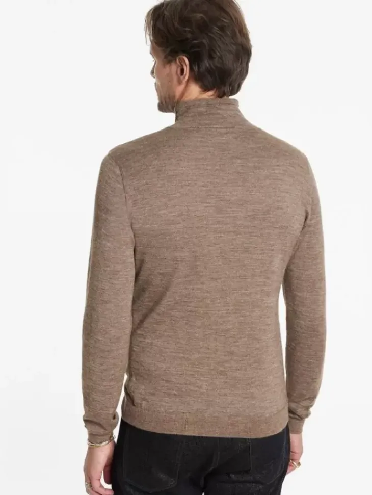 Sweaters>John Varvatos ALONTE MOCK NECK ESPRESSO