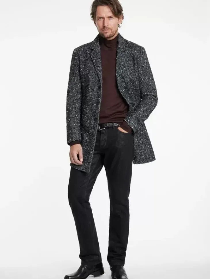Sweaters>John Varvatos ALONTE MOCK NECK CHOCOLATE