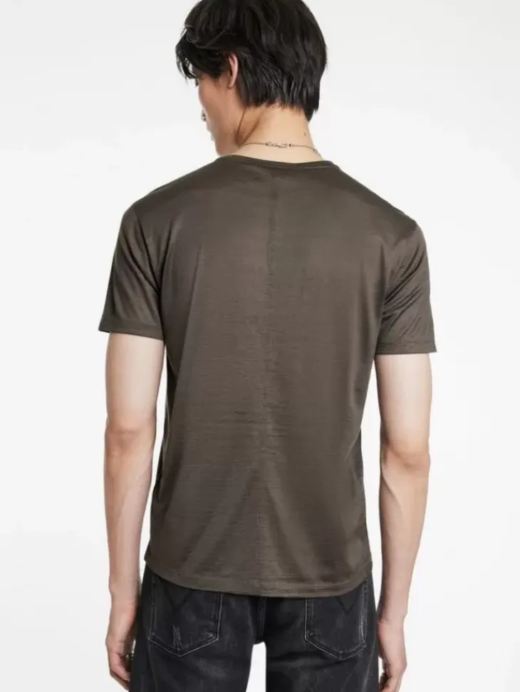 T-Shirts>John Varvatos AMATO CREW CHOCOLATE