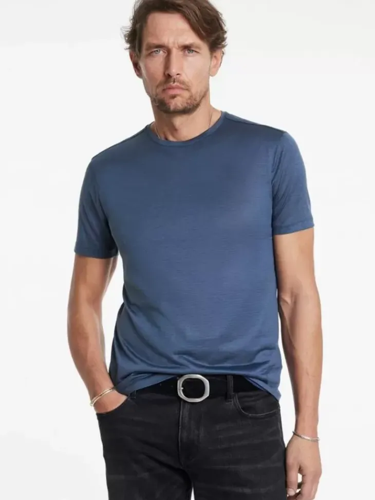 T-Shirts>John Varvatos AMATO CREW POWDERBLUE