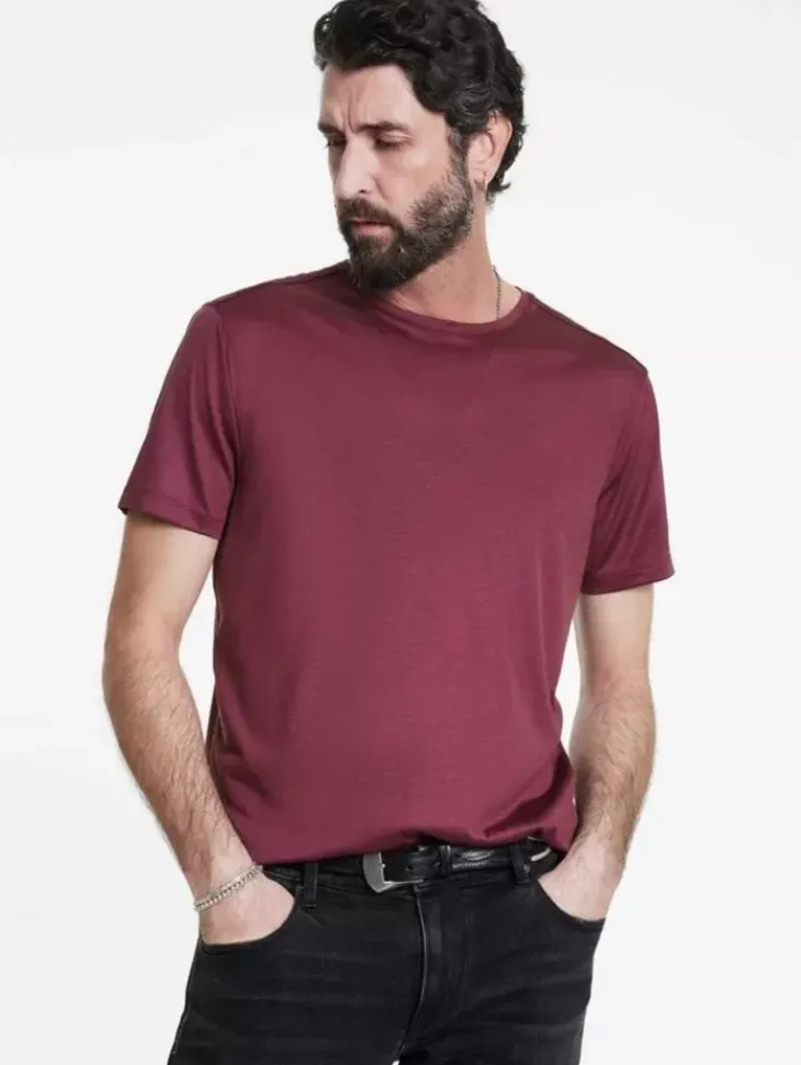 T-Shirts>John Varvatos AMATO CREW PLUM