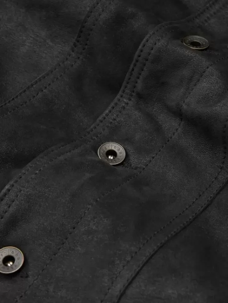 Leather Jackets|Leather Jackets>John Varvatos ANDREW TRUCKER BLACK