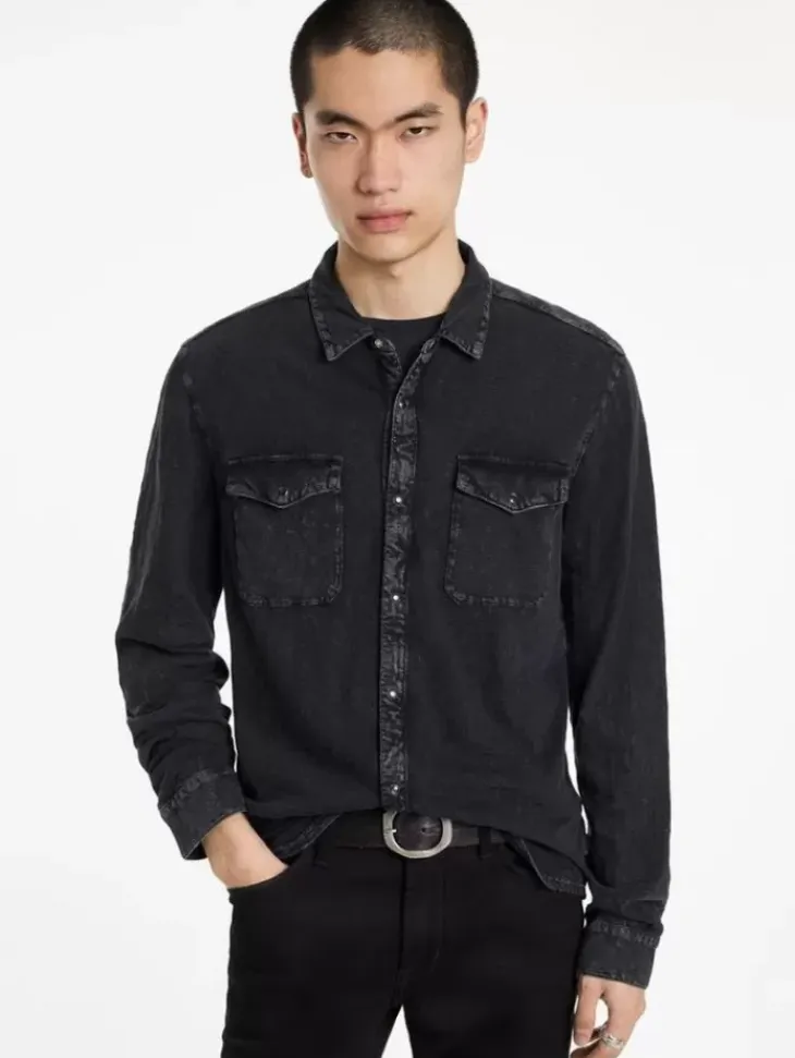 Shirts>John Varvatos ARVON WESTERN SHIRT CHARCOAL