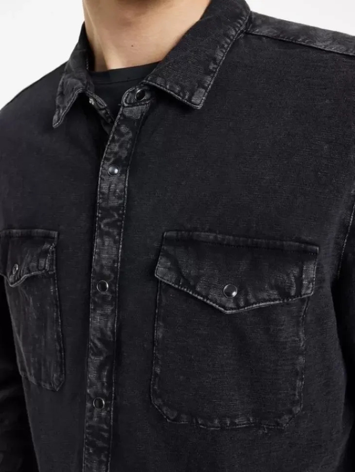 Shirts>John Varvatos ARVON WESTERN SHIRT CHARCOAL