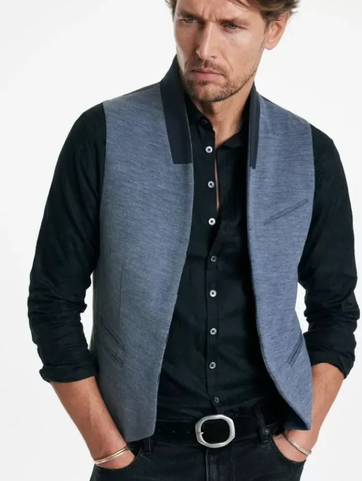 Suit Jackets>John Varvatos BELTON VEST POWDERBLUE