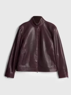Leather & Outerwear|Tops>John Varvatos BLAKE RACER JACKET Merlot