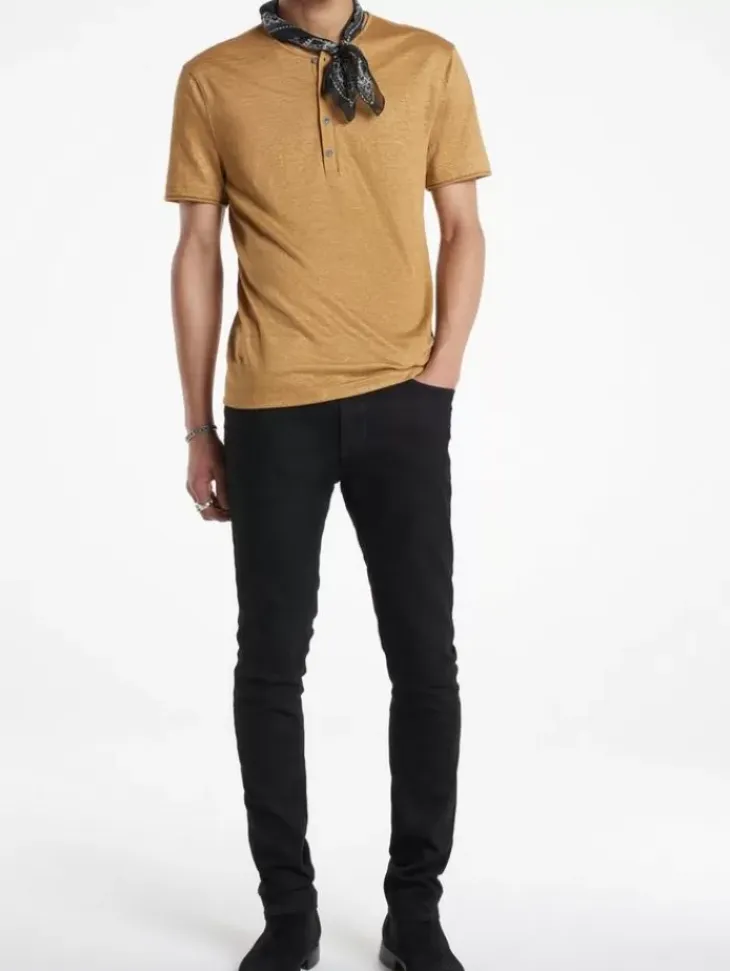 Tops>John Varvatos BLEEKER HENLEY BROWN