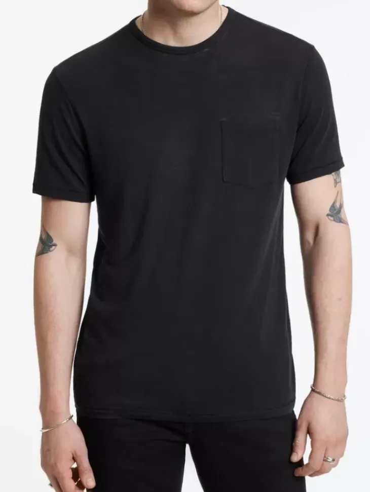 T-Shirts>John Varvatos BOND BURNOUT T-SHIRT BLACK