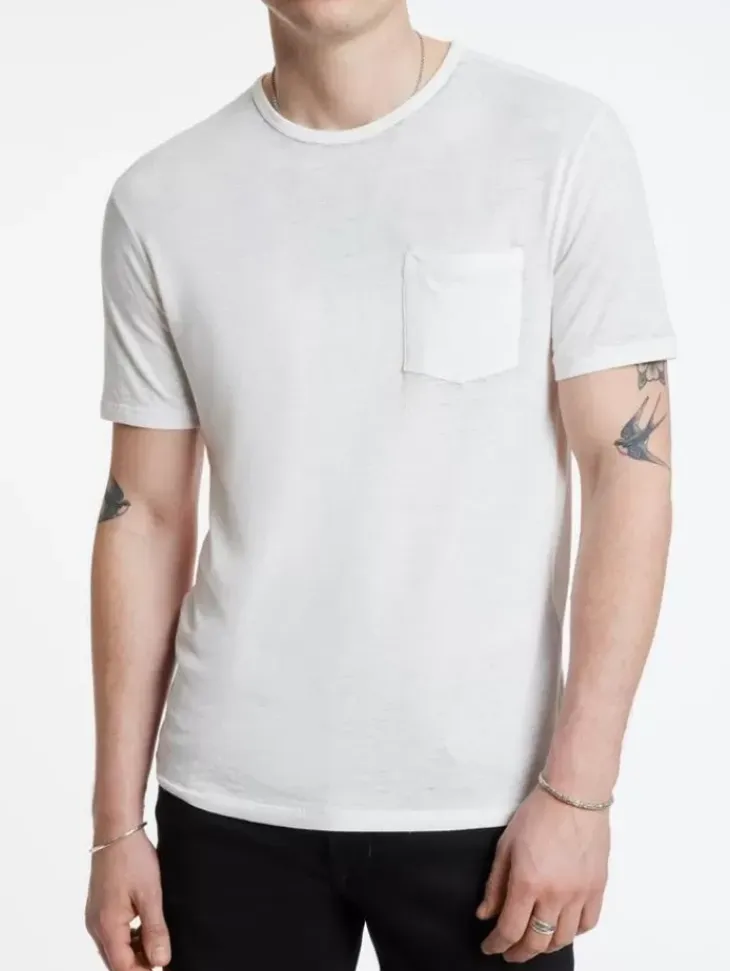 T-Shirts>John Varvatos BOND BURNOUT T-SHIRT SALT