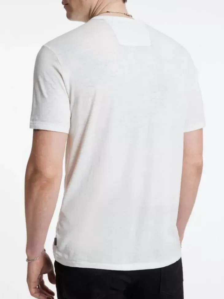 T-Shirts>John Varvatos BOND BURNOUT T-SHIRT SALT