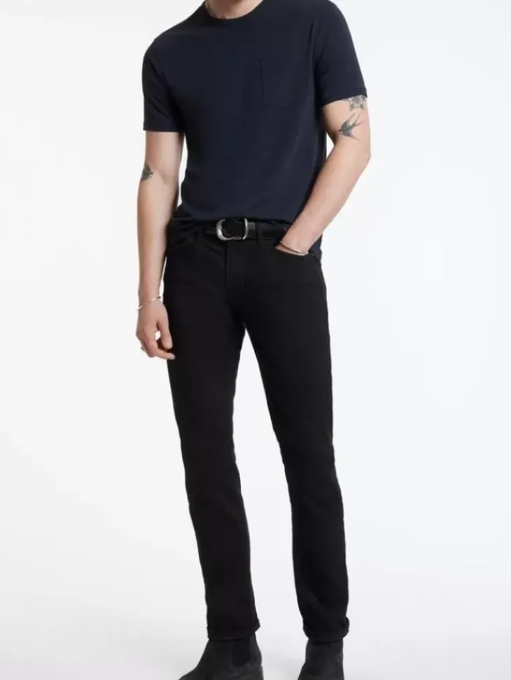 T-Shirts>John Varvatos BOND BURNOUT T-SHIRT NAVY