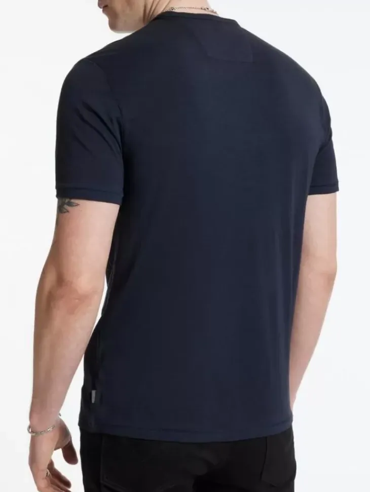 T-Shirts>John Varvatos BOND BURNOUT T-SHIRT NAVY