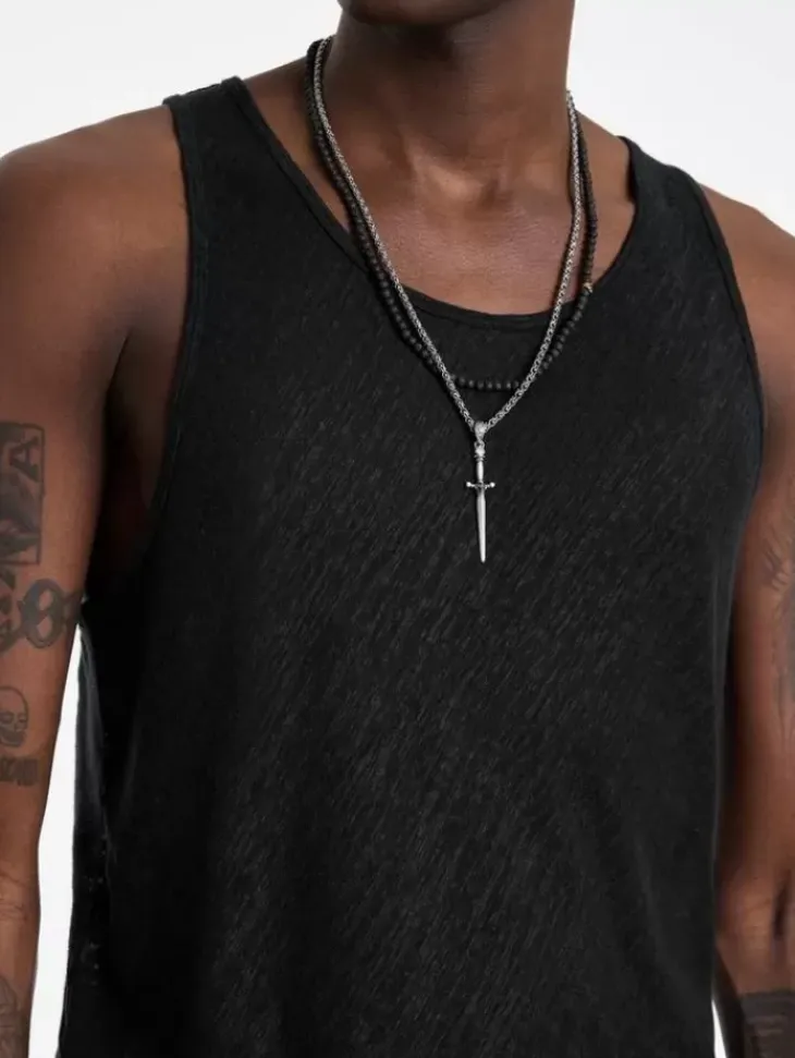 T-Shirts>John Varvatos BROOME TANK BLACK