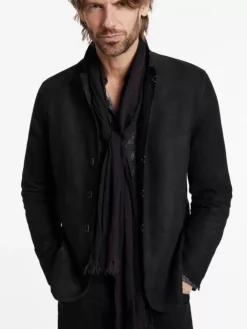 Shoes & Accessories>John Varvatos BUEL SCARF CHARCOAL