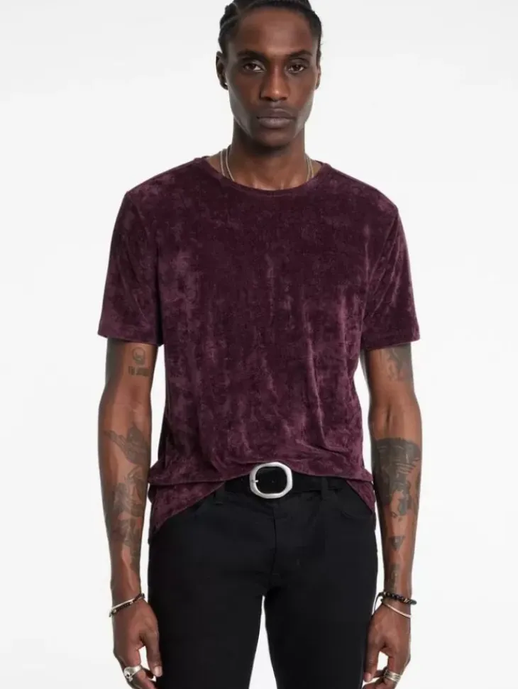 T-Shirts>John Varvatos CAMINHA CREW DARKPLUM