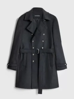 Tops>John Varvatos CANAL TRENCH COAT DKSTEELHTR
