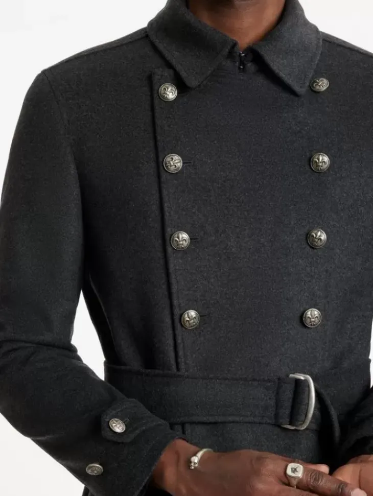 Tops>John Varvatos CANAL TRENCH COAT DKSTEELHTR