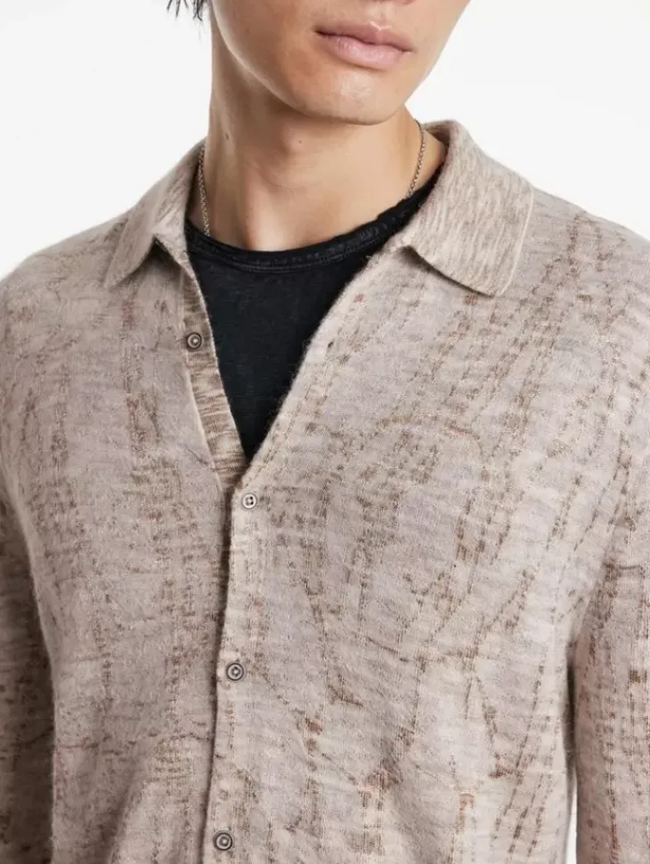 Sweaters>John Varvatos CARAVAGGIO SHIRT GREY/TAN