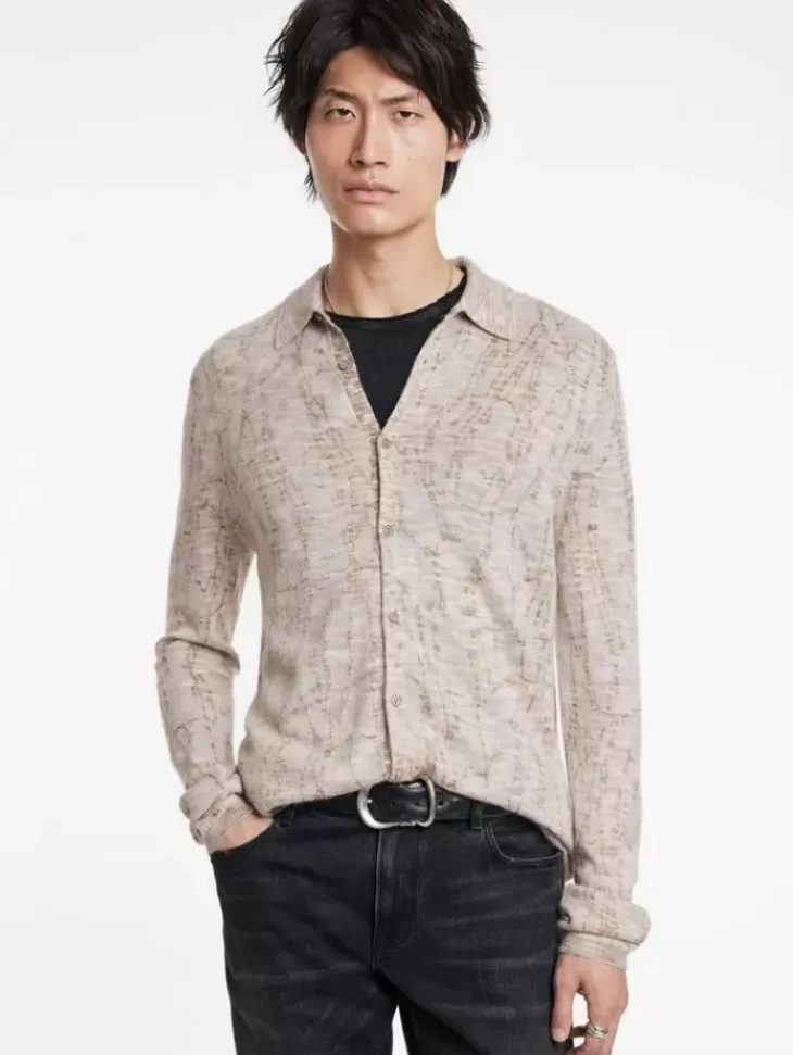 Sweaters>John Varvatos CARAVAGGIO SHIRT GREY/TAN
