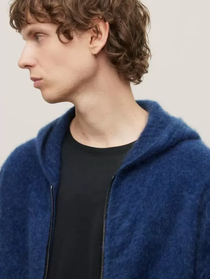 Leather & Outerwear|Tops>John Varvatos CATHERINE HOODED SWEATER NIGHTSHADOW