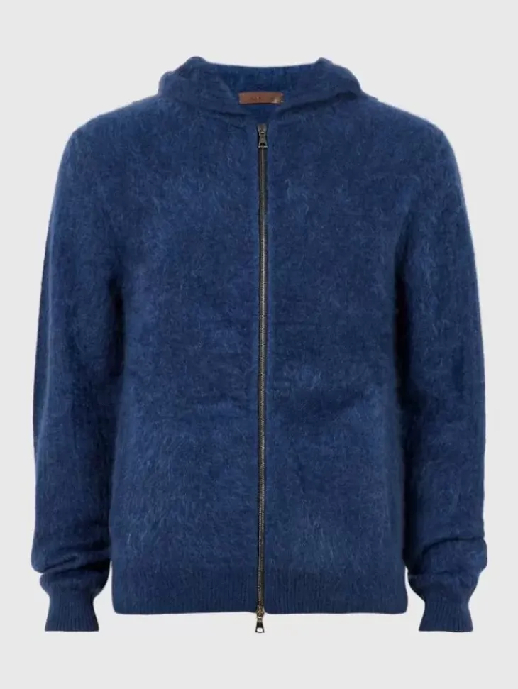 Leather & Outerwear|Tops>John Varvatos CATHERINE HOODED SWEATER NIGHTSHADOW