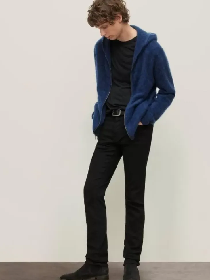 Leather & Outerwear|Tops>John Varvatos CATHERINE HOODED SWEATER NIGHTSHADOW
