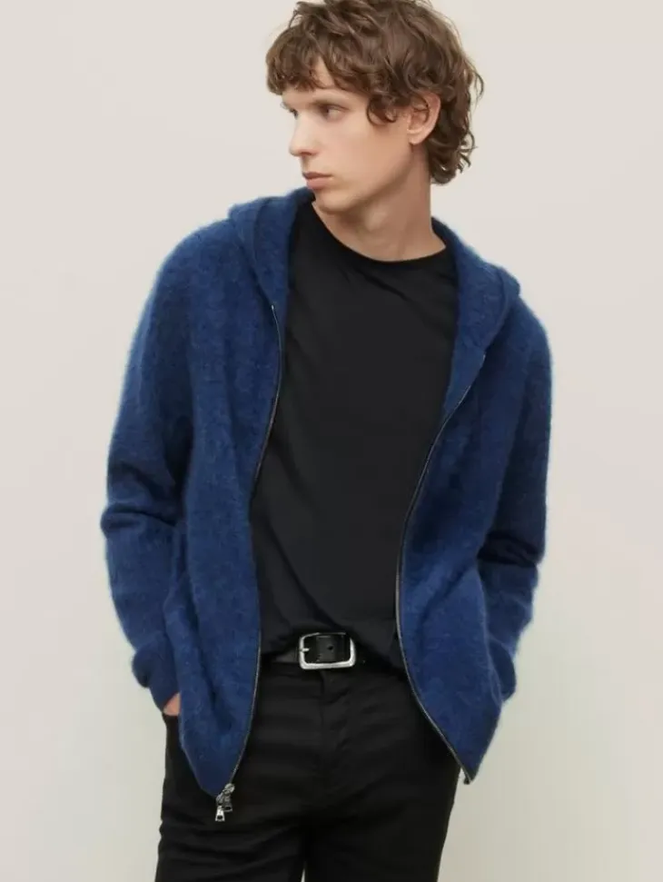 Leather & Outerwear|Tops>John Varvatos CATHERINE HOODED SWEATER NIGHTSHADOW