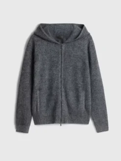 Leather & Outerwear|Tops>John Varvatos CATHERINE HOODIE BLACK/WHITE