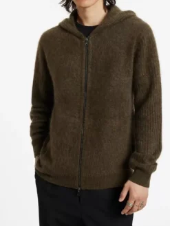 Leather & Outerwear|Tops>John Varvatos CATHERINE HOODIE DEEPOLIVE