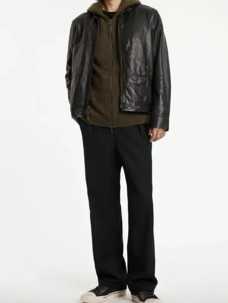 Leather & Outerwear|Tops>John Varvatos CATHERINE HOODIE DEEPOLIVE