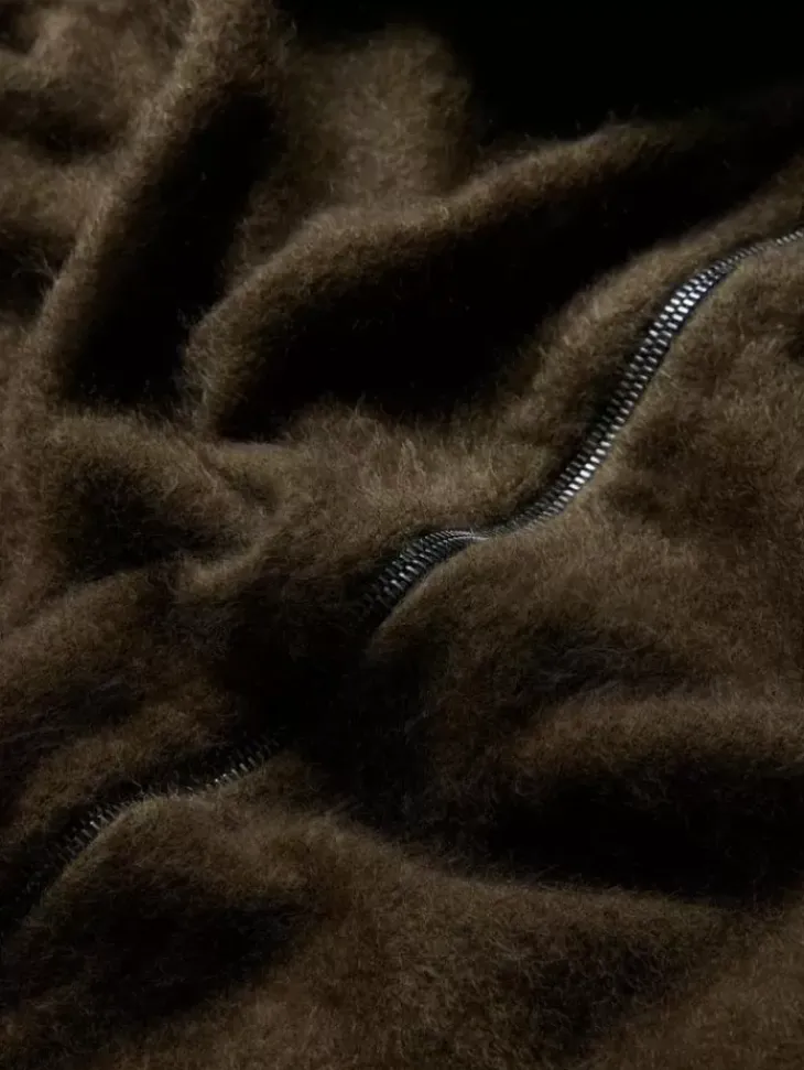 Leather & Outerwear|Tops>John Varvatos CATHERINE HOODIE DEEPOLIVE