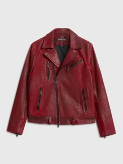 Coats And Jackets|Leather Jackets>John Varvatos CHELSEA BIKER GARNET