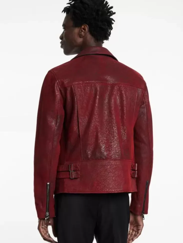 Coats And Jackets|Leather Jackets>John Varvatos CHELSEA BIKER GARNET