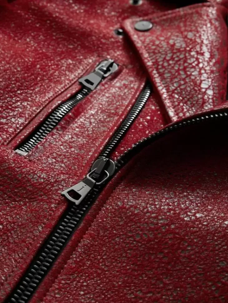Coats And Jackets|Leather Jackets>John Varvatos CHELSEA BIKER GARNET