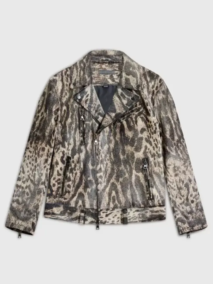Leather Jackets|Leather Jackets>John Varvatos CHELSEA BIKER JACKET SMOKEDPEARLGREY