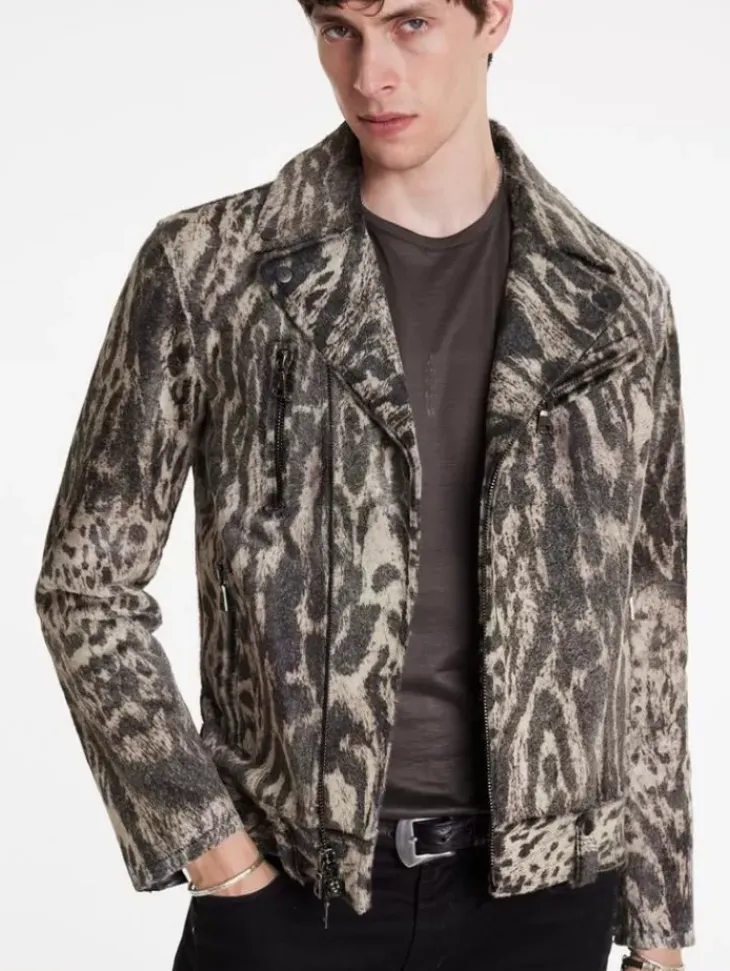 Leather Jackets|Leather Jackets>John Varvatos CHELSEA BIKER JACKET SMOKEDPEARLGREY