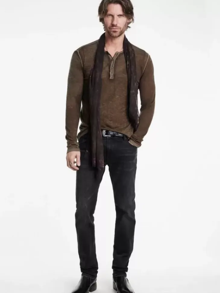 Henleys|Sweaters>John Varvatos CHRISTIE HENLEY CHESTNUT