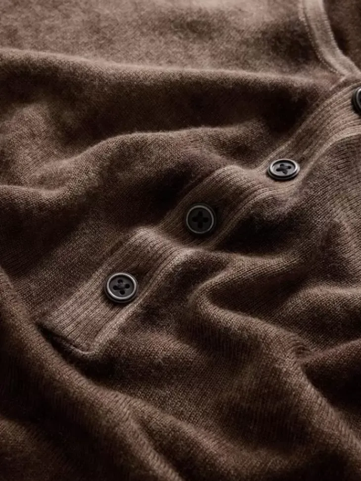 Henleys|Sweaters>John Varvatos CHRISTIE HENLEY CHESTNUT