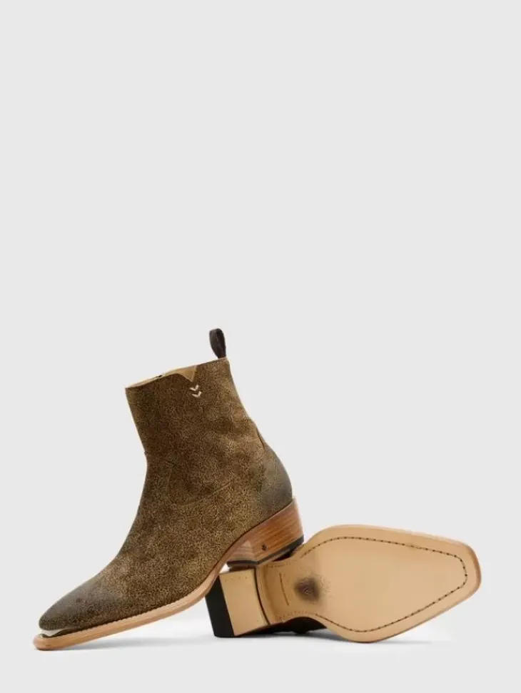 Boots|Leather Boots>John Varvatos CROSBY ZIP BOOT LTCARAMEL