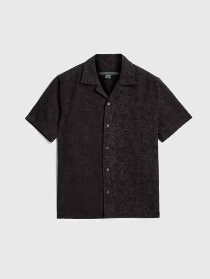Tops>John Varvatos DANNY CAMP SHIRT CHARCOAL