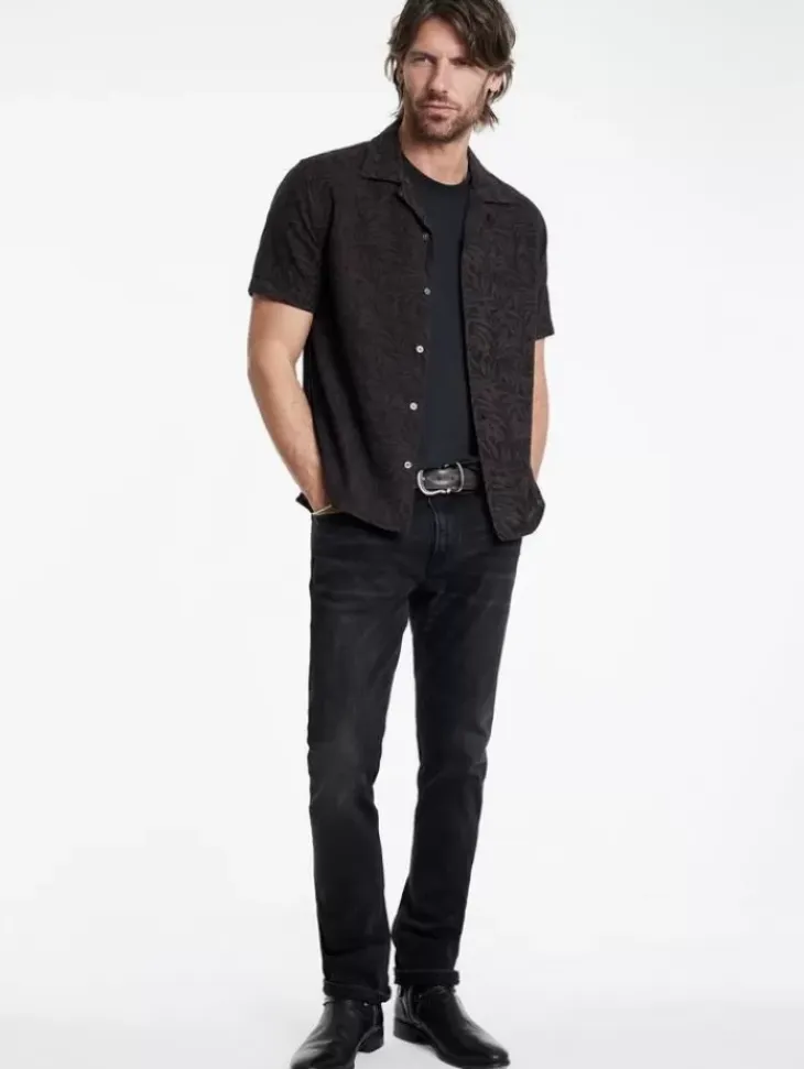 Tops>John Varvatos DANNY CAMP SHIRT CHARCOAL