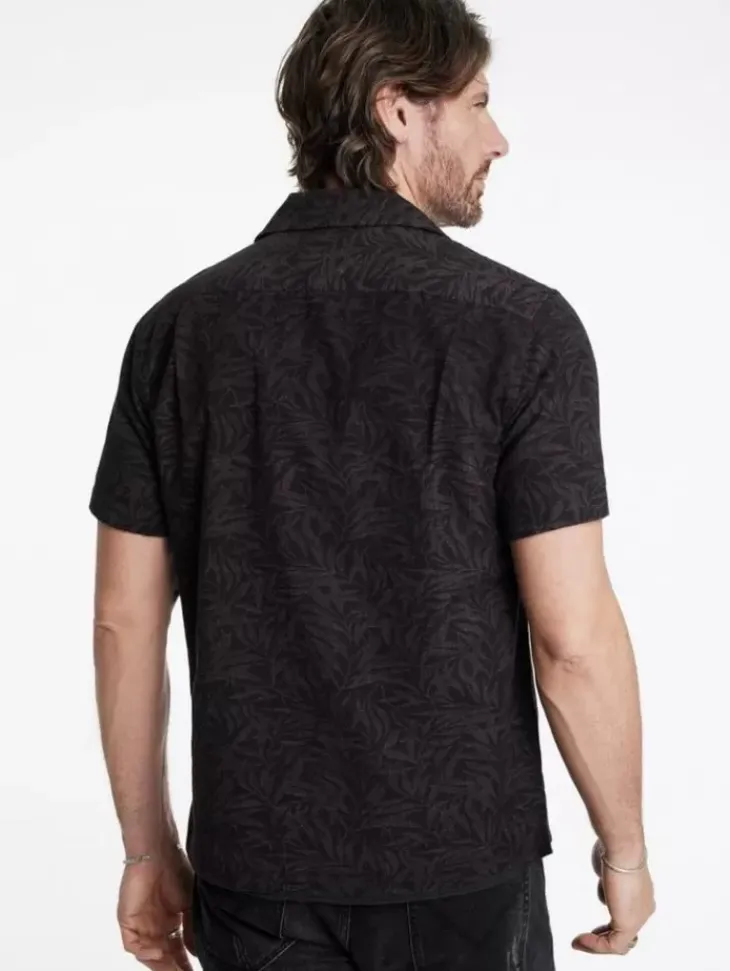 Tops>John Varvatos DANNY CAMP SHIRT CHARCOAL