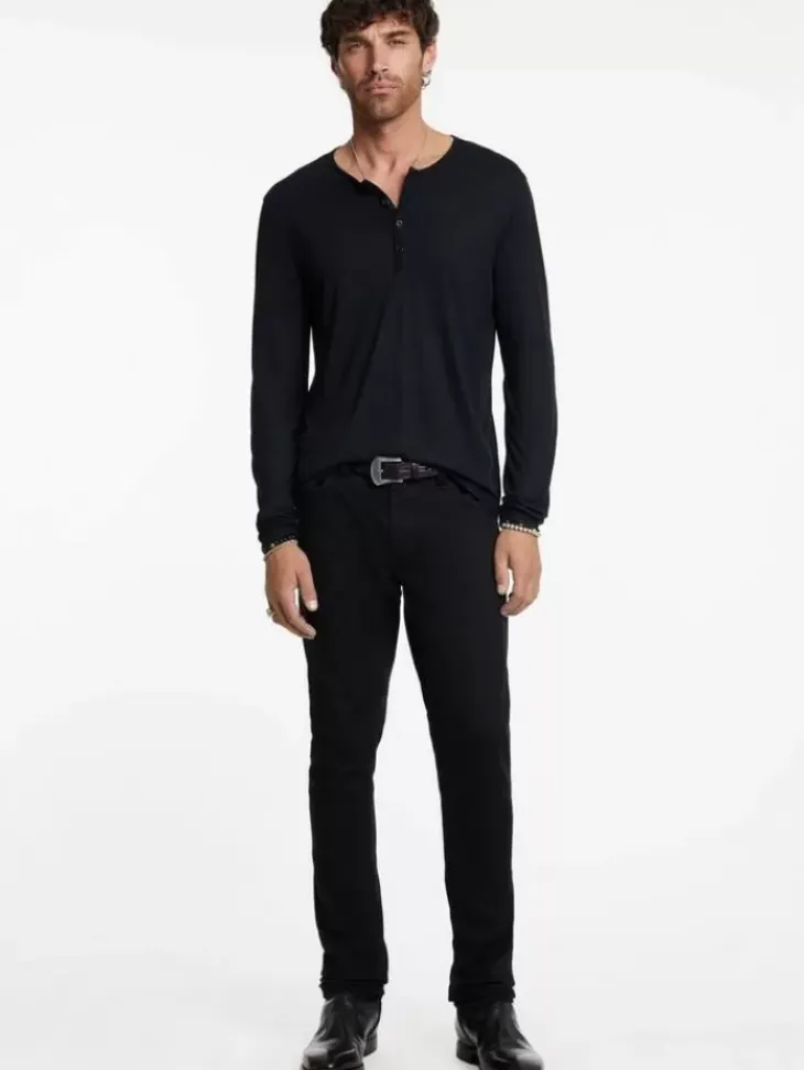 Henleys>John Varvatos DANVILLE HENLEY BLACK