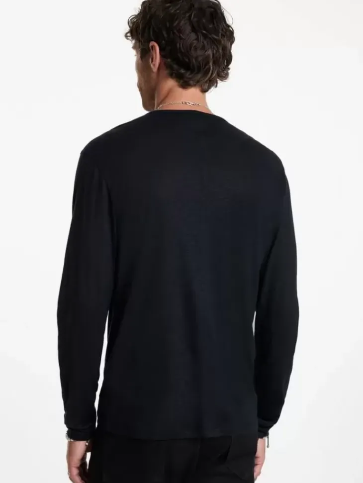 Henleys>John Varvatos DANVILLE HENLEY BLACK