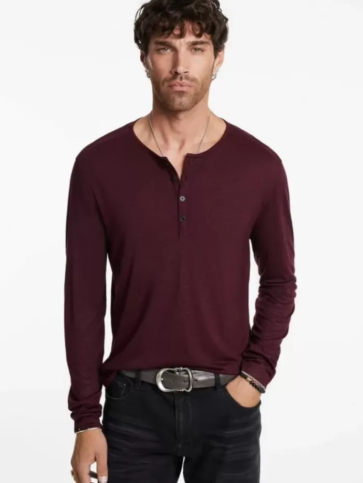 Henleys>John Varvatos DANVILLE HENLEY POPRED