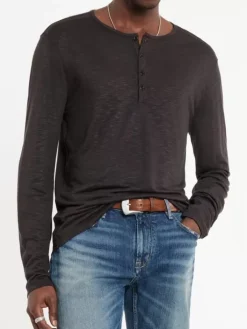 Tops>John Varvatos DANVILLE HENLEY CHOCOLATE
